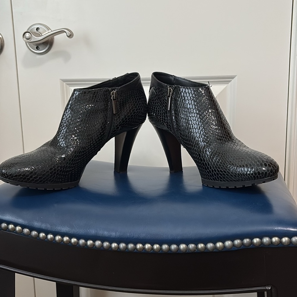 Aquatalia Black Python Weatherproof Booties! - image 3